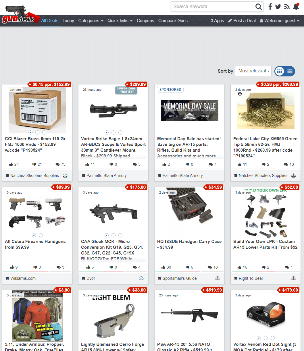 gun.deals website, formerly known as Slickguns