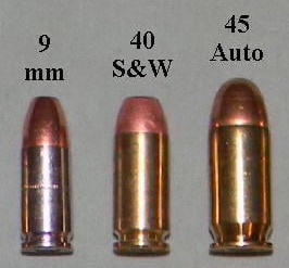 Handgun Calibers - 9mm, 40 S&W, 45 Auto (45 ACP)