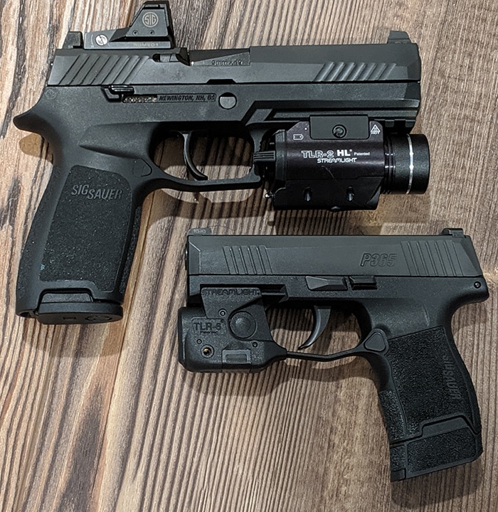 SIG P320 RX and SIG Sauer P365 with Pistol Lights
