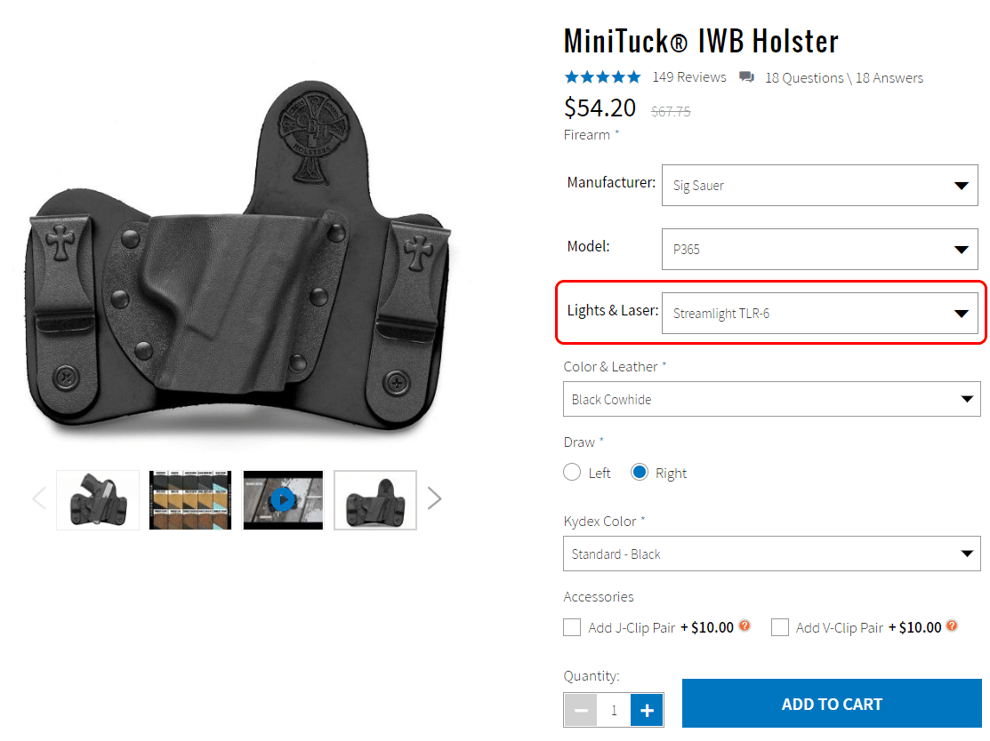 Crossbreed Holsters MiniTuck Checkout Options