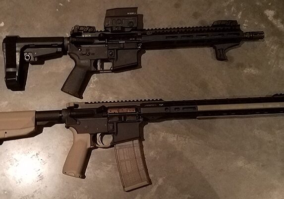 AR Pistol with Magpul MOE Pistol Grip and AR Rifle with BCMGUNFIGHTER MOD 3 Pistol Grip